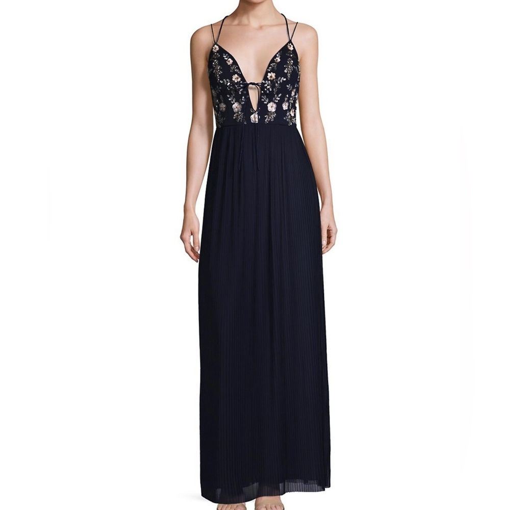 Aidan by Aidan Mattox Blue Sequence Dress Long- PROM